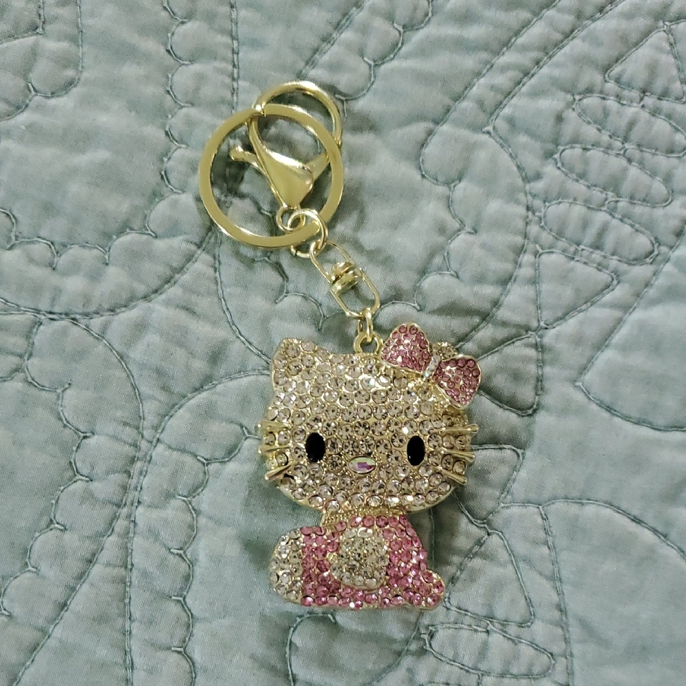 Hello Kitty Keychain with Rhinestones